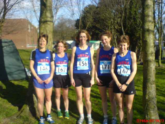 Ladies Team at Lancing XC Race 4 March 2007